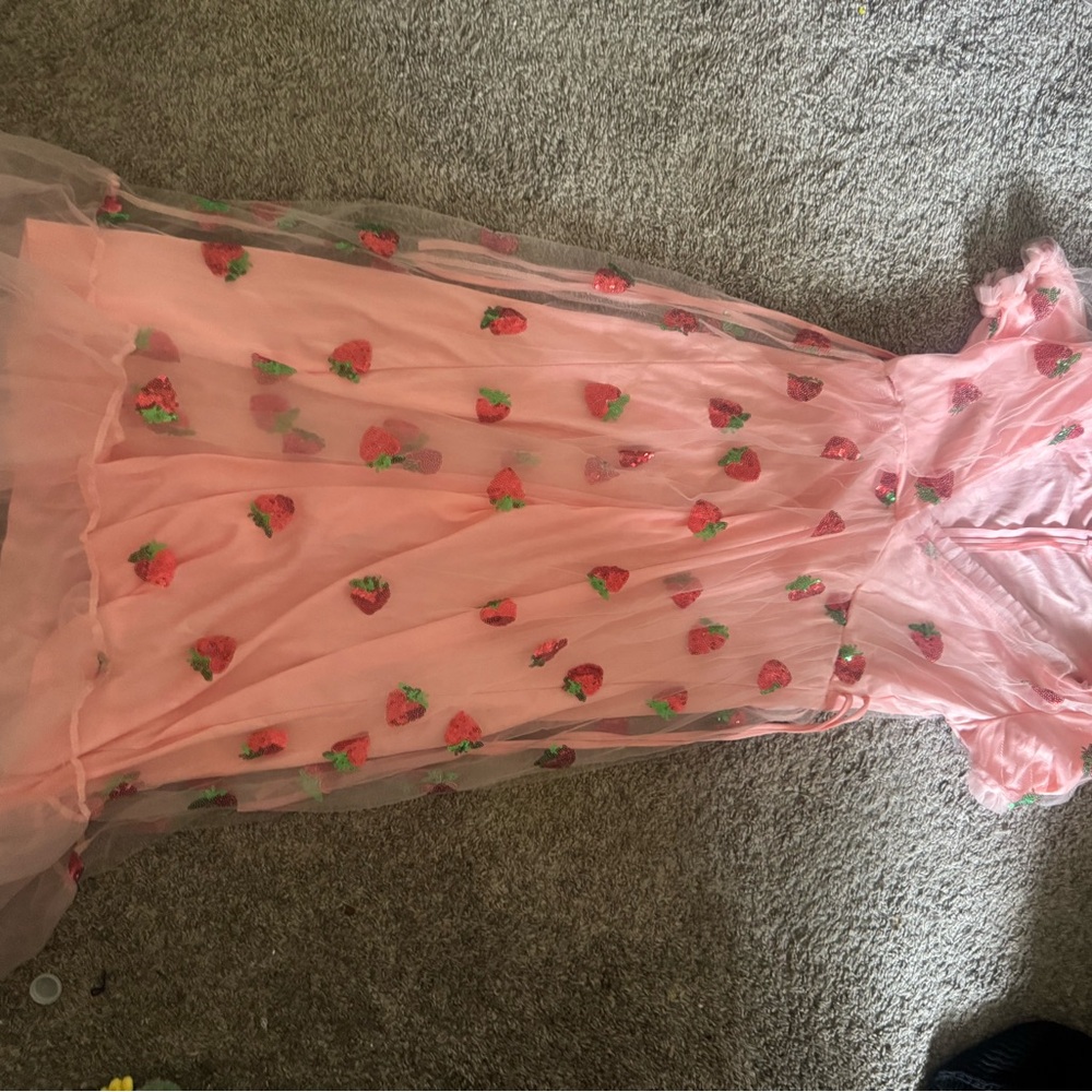 Pink Strawberry Maxi Dress